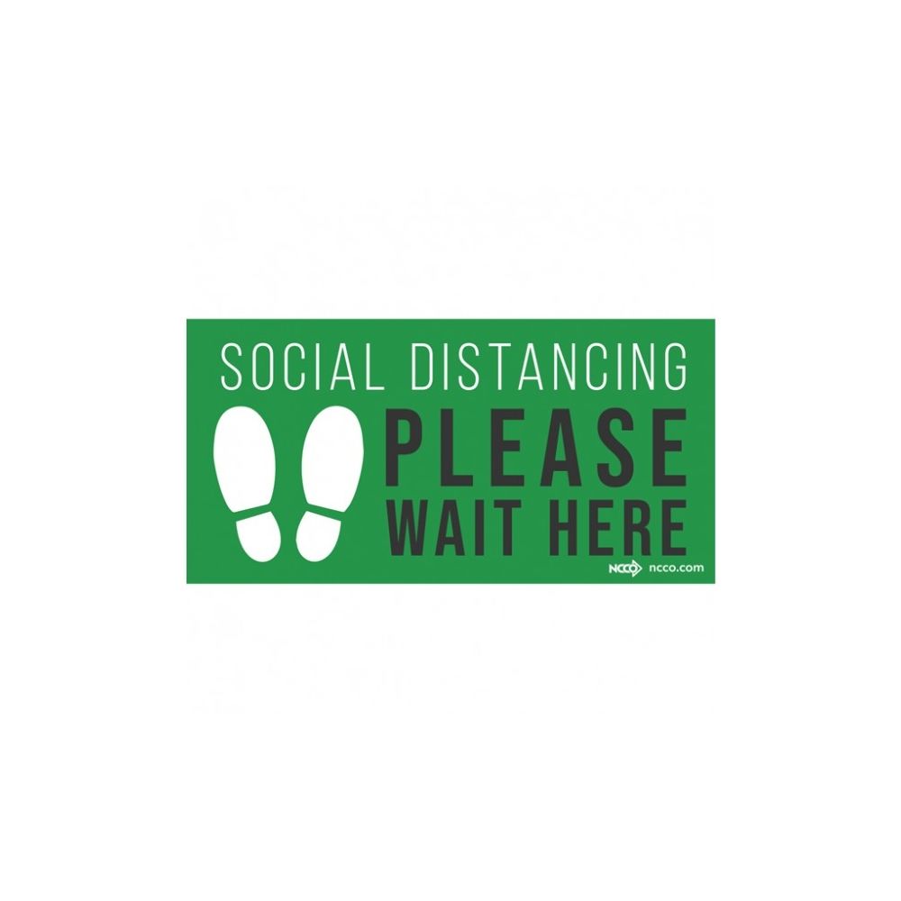 Social Distancing Floor Graphic, 6 in x 12 in, Green